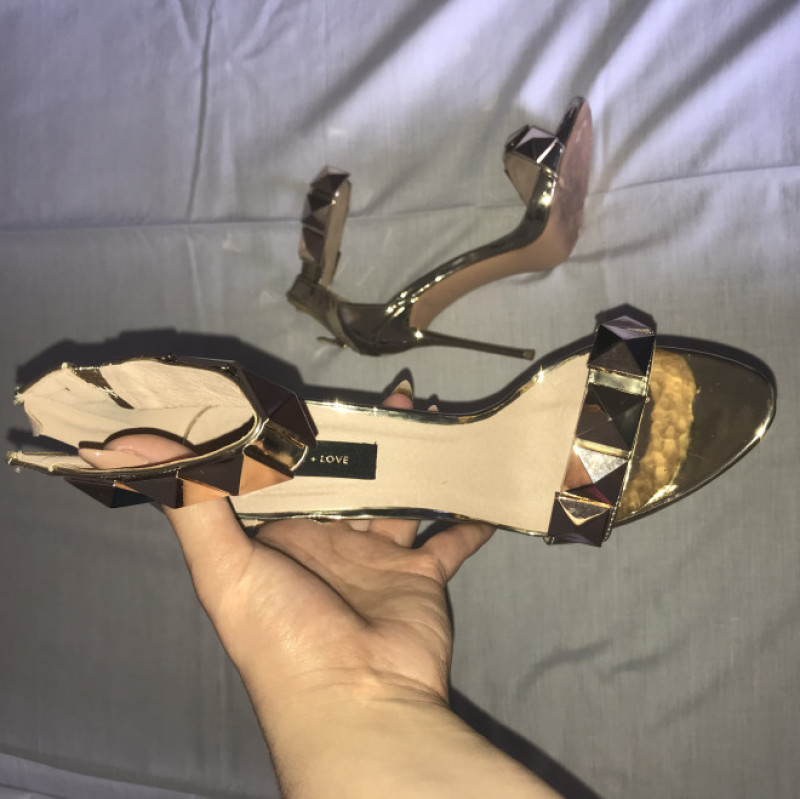 Golden Stilleto Sandals